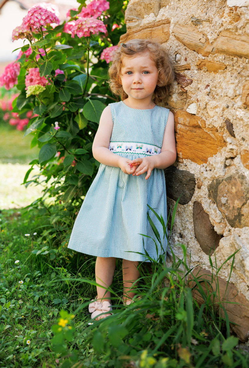 002871 NEW＊スモッキング刺繡ワンピース  5才～10才